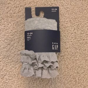 NWT Baby gap grey ruffle butt tights